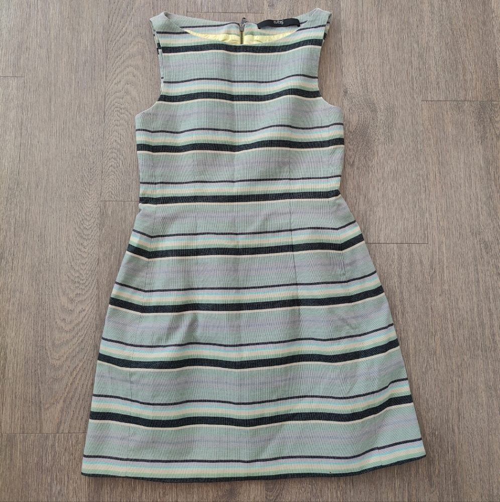Cut25 by Yigal Azrouel Green Multicolored Stripe Fitted Mini Dress